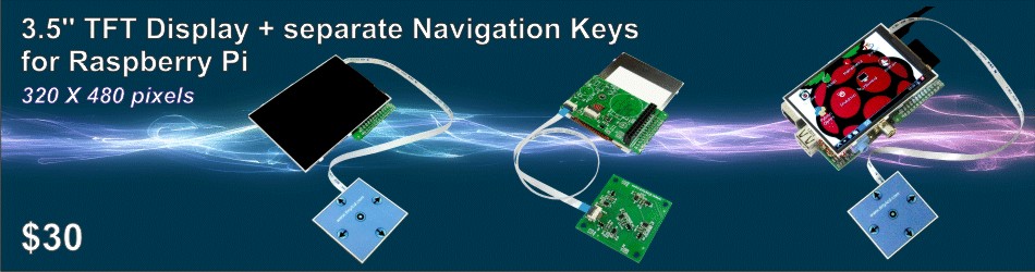 3.5'' TFT Display + separate Navigation Keys for Raspberry Pi