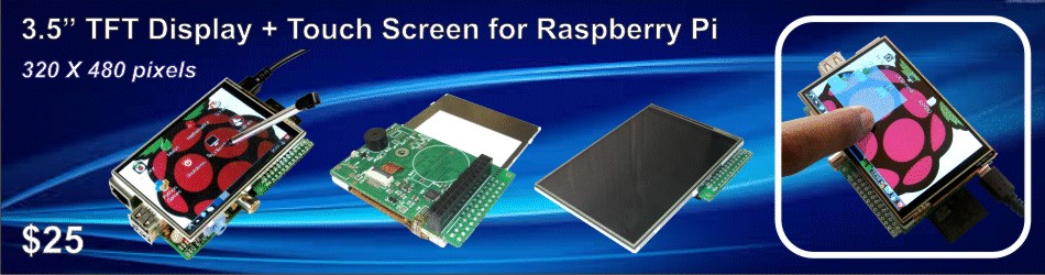 3.5'' TFT Display + Touch Screen for Raspberry Pi