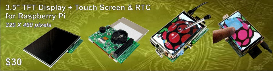3.5'' TFT Display + Touch Screen & RTC for Raspberry Pi